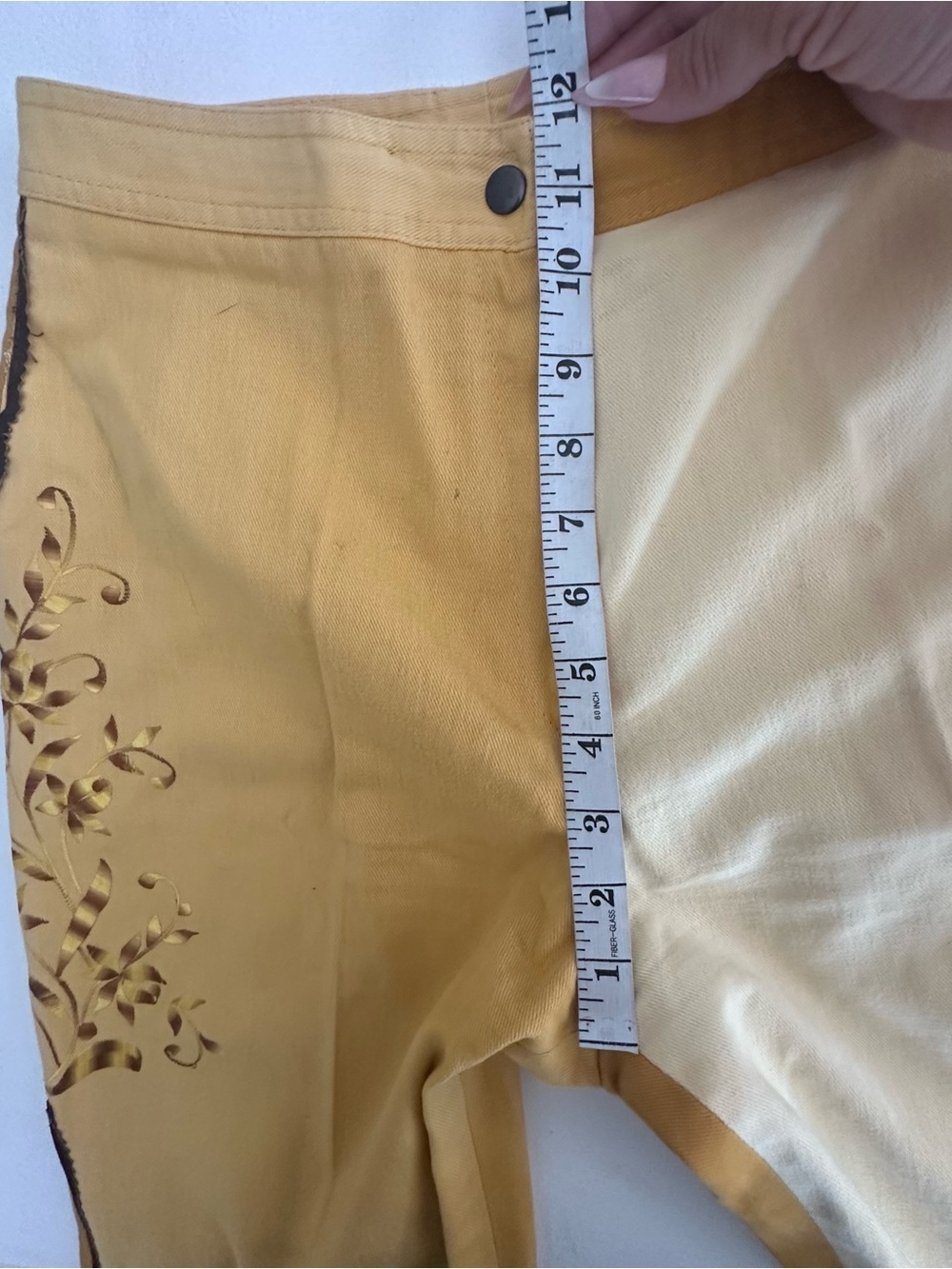 🌟 Rare Vintage 70s Two-Tone Embroidered Flare Pants – Made in Hong Kong - Picture 4 of 10